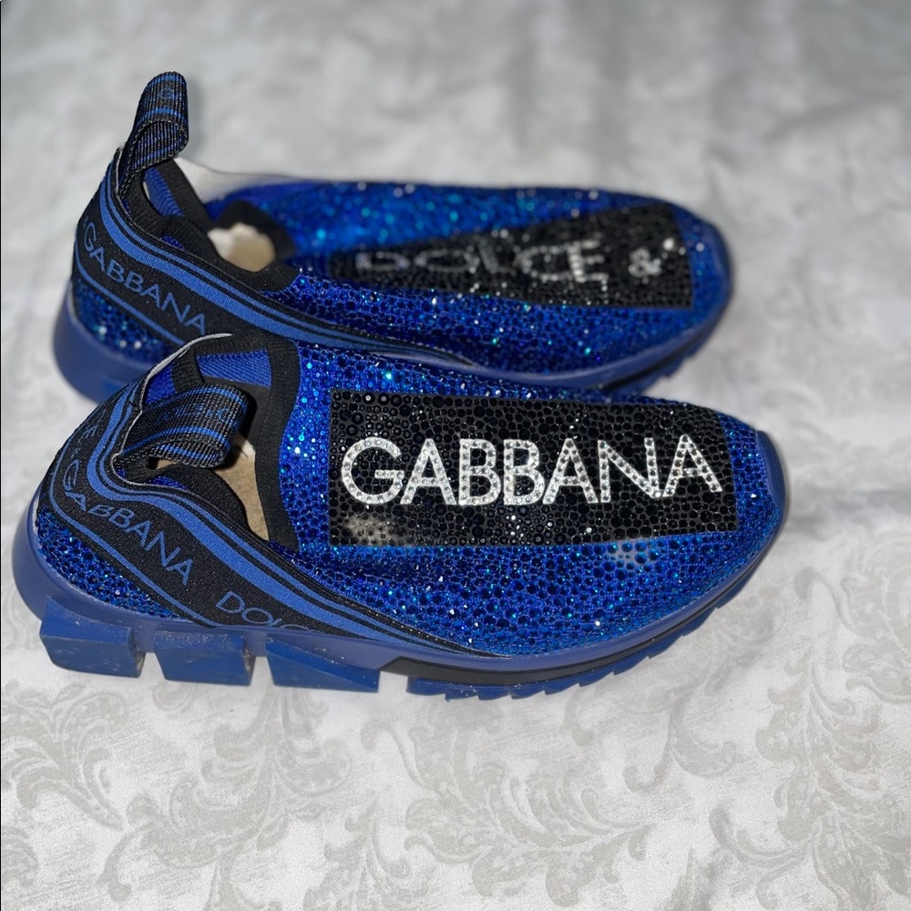 Dolce & Gabbana crystal blue sneakers